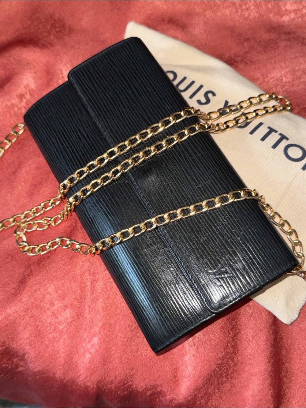 Louis Vuitton Black Epi Leather Long Wallet